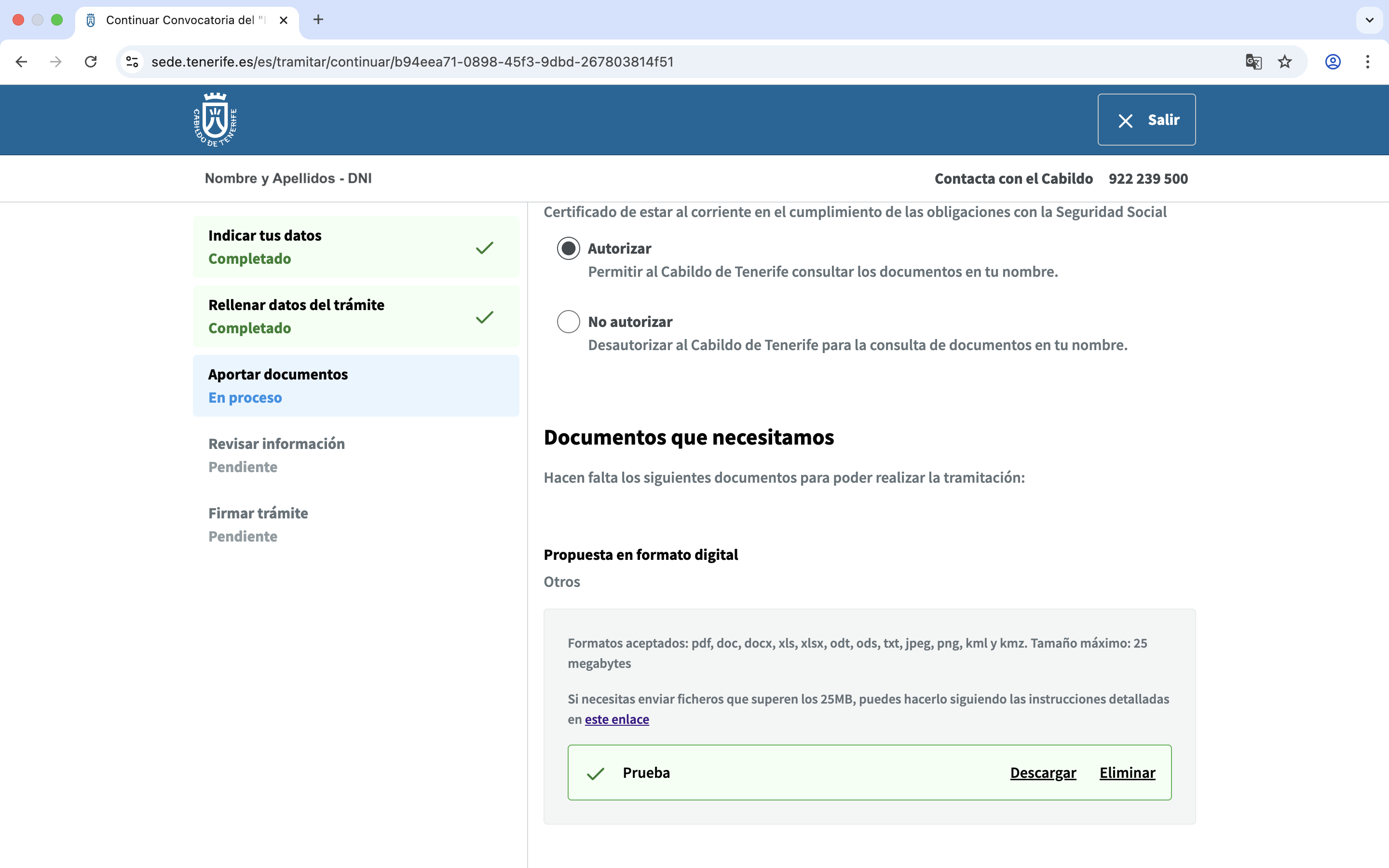 Aportar documentos de propuesta para el II Concurso Datos Abiertos Cabildo Tenerife