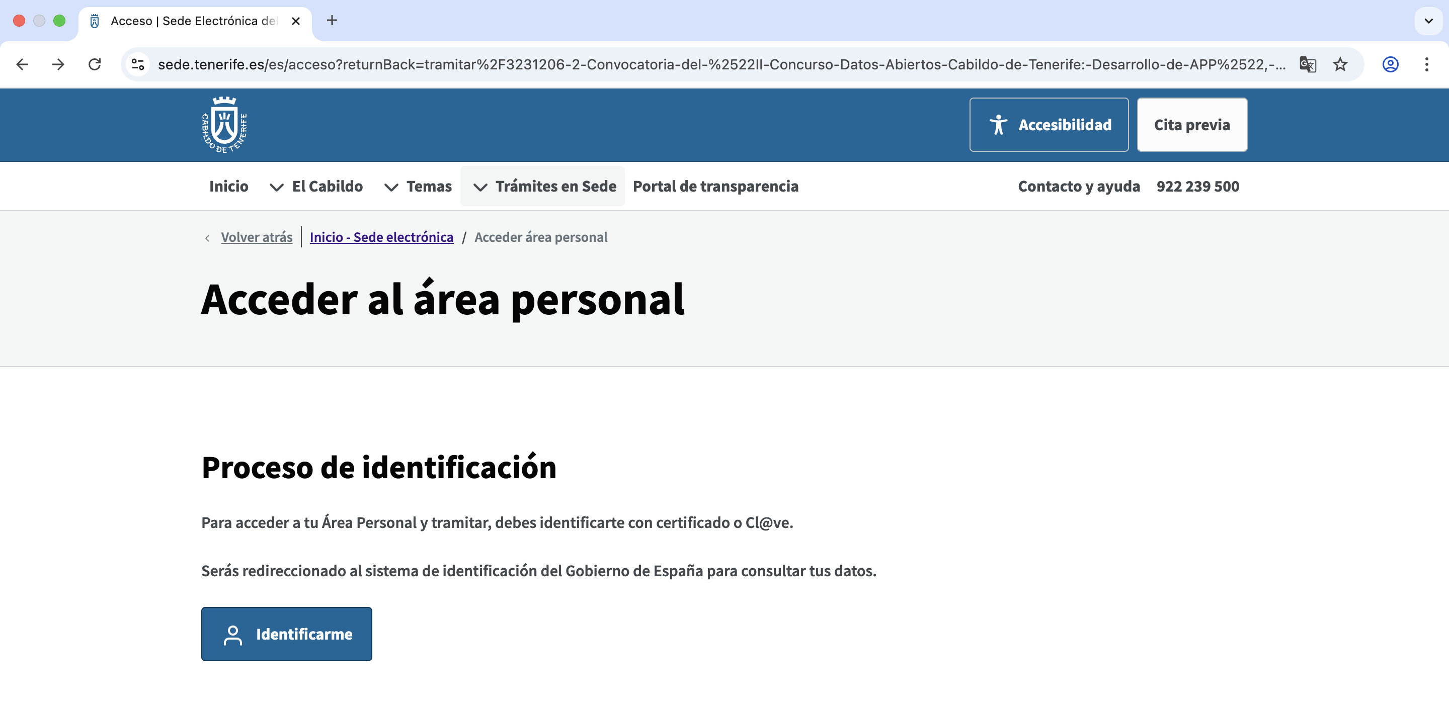 Identificacion Sede Electronica Cabildo Tenerife